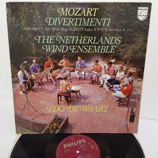 Mozart - The Netherlands Wind Ensemble, Edo de Waart ‎– Divertimenti (E Flat Major, K. 166 / B Flat Major, K. 240 / F Major, K. 213 / E Flat Major, K. 252), 6500 002, 12" LP