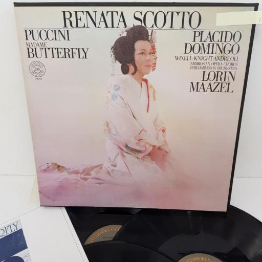Giacomo Puccini - Renata Scotto, Placido Domingo, Wixell, Knight, Andreoli, Ambrosian Opera Chorus, Philharmonia Orchestra, Lorin Maazel ‎– Madame Butterfly, 79313, 3x12" LP, box set