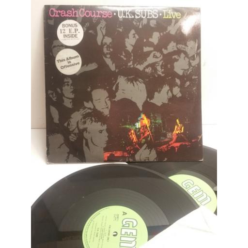UK SUBS crash course U.K. Subs live WITH BOBUS 12" EP. GEMLP111 "THIS ALBUM IS OFFENSIVE" WARNING