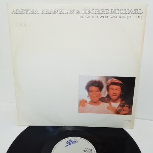 ARETHA FRANKLIN & GEORGE MICHAEL, I knew you were waiting (for me) (extended remix), B side (percappela) & (edited remix), DUET T2, 12" single