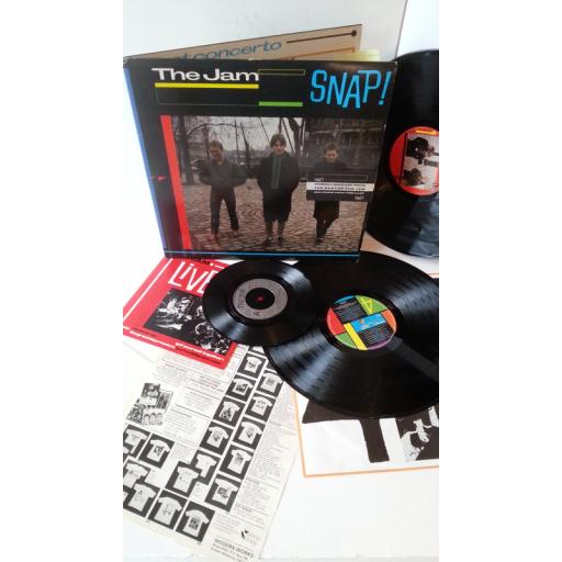 THE JAM snap!, 2 x vinyl + limited edition free 7 inch ep, gatefold, SNAP 1, official merchandise flyer