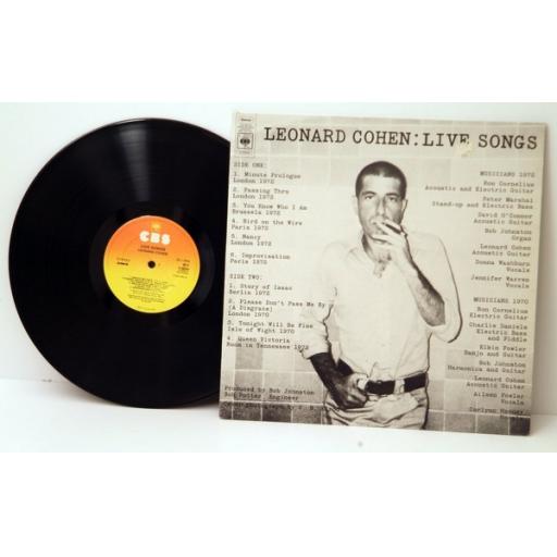 LEONARD COHEN, Live Songs. Great copy. Very rare. First US pressing 1973