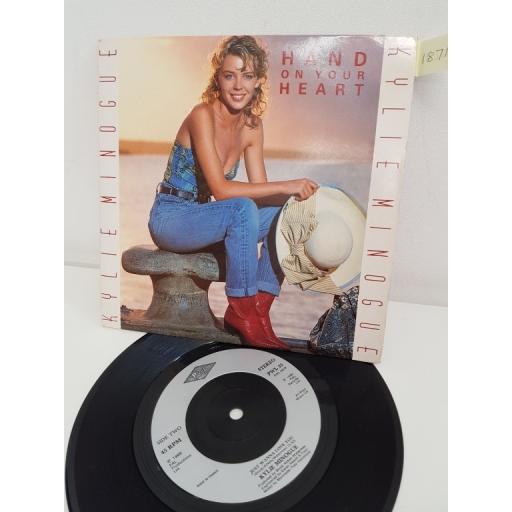 KYLIE MINOGUE, hand on your heart, side B just wanna love you, PWL 35, 7'' single