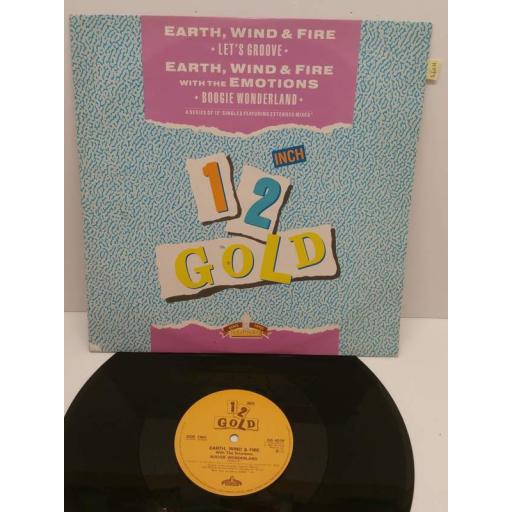 EARTH, WIND & FIRE let's groove earth wind & fire with the emotions boogie wonderland 12" gold, OG 4019