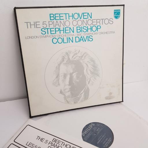 Beethoven, Stephen Bishop, London Symphony Orchestra, BBC Symphony Orchestra, Colin Davis ‎– The 5 Piano Concertos, 6747 104, 2x12" LP, box set