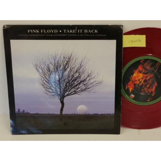 PINK FLOYD take it back, PICTURE SLEEVE, 7 inch single, maroon vinyl, EM 309