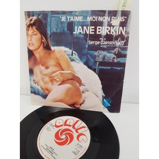JANE BIRKIN, je t'aime ... moi non plus, B side jane b., K11511, 7" single