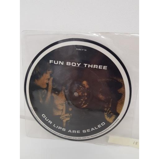 FUN BOY THREE, our lips are sealed, side B our lips are sealed urdu version, FUNZ P 1, 7'' single