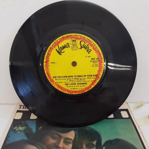 THE LOVIN' SPOONFUL, did you ever have to make up your mind + blues in the bottle, B side younger girl + sporting life, KEP 300, 7" EP