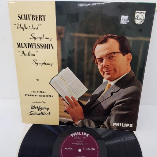 Schubert / Mendelssohn - Vienna Symphony Orchestra, The Conducted By Wolfgang Sawallisch ‎– Unfinished Symphony / Italian Symphony, ABL 3285, 12" LP
