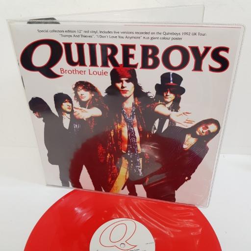 QUIREBOYS, brother louie, B side tramps and thieves (live) + I don't love you anymore (live), 12RP 6335, 12" single, limited edition