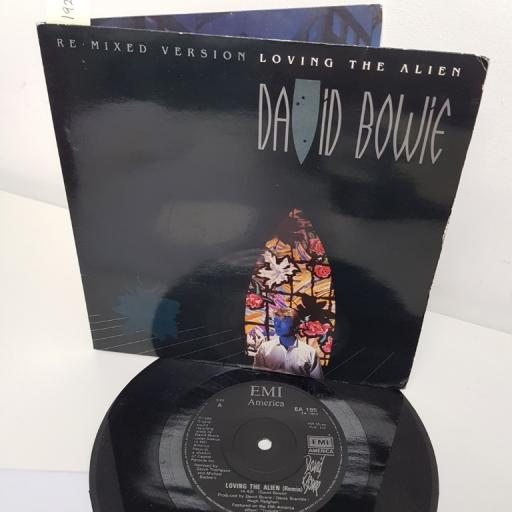 DAVID BOWIE, loving the alien re-mixed version , B side don't look down re-mixed version , EA 195, 7" single