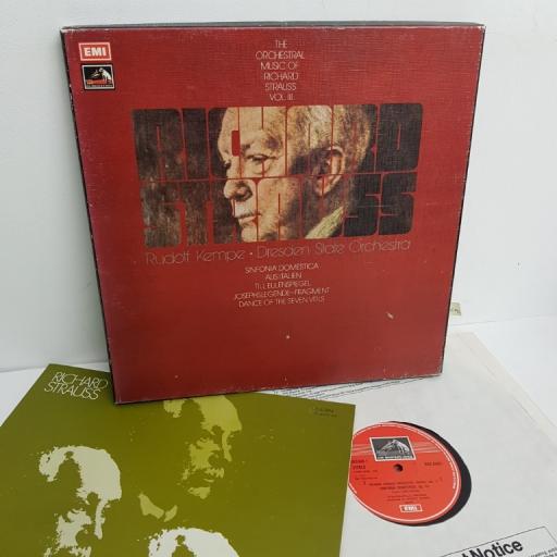 Richard Strauss, Rudolf Kempe, Dresden State Orchestra ‎– The Orchestral Music Of Richard Strauss Vol. III, SLS 894, 3x12" LP, box set