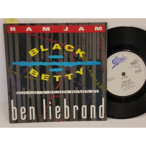 RAM JAM black betty (rough n' ready remix), PICTURE SLEEVE, 7 inch single, 655430 7
