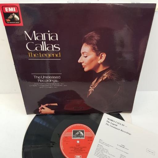 Maria Callas ‎– Maria Callas - The Legend The Unreleased Recordings.. Arias From La Sonnambula (1955) Un Ballo In Maschera & IL Trovatore (1964) And IL Corsaro (1969), ASD 3535, 12" LP