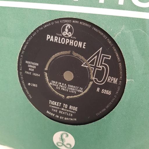 THE BEATLES, ticket to ride, B side yes it is, R 5265, 7" single