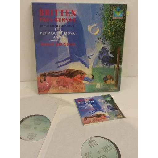BENJAMIN BRITTEN, PHILIP BRUNELLE, THE PLYMOUTH MUSIC SERIES paul bunyan, 2 x lp, booklet, boxset, VCD 7 90710-1
