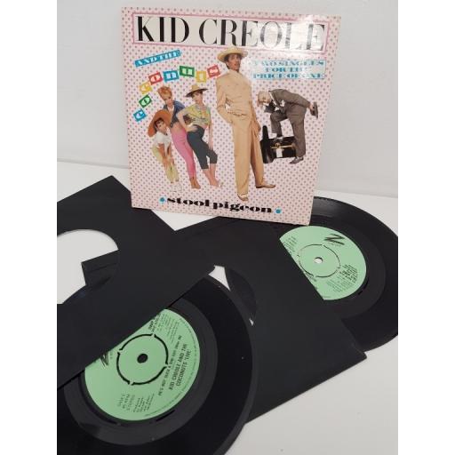 KID CREOLE AND THE COCONUTS, 2 LP'S, 1 side A stool pigeon, side B in the jungle, 2 side A there but for the grace of god go i, side B he's not such a bad guy, DWIP 6793, 7'' EP