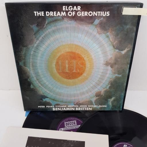 Elgar, Peter Pears, Yvonne Minton, John Shirley-Quirk, Benjamin Britten ‎– The Dream Of Gerontius, SET 525-6, 2x12" LP, box set
