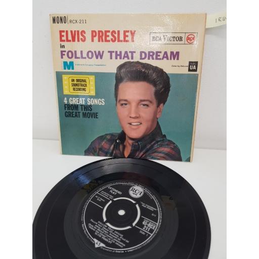 ELVIS PRESLEY, side A follow that dream, angel, side B what a wonderful life, i'm not the marrying kind, RCX-211, 7'' EP