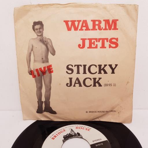 WARM JETS, sticky jack, B side shell shock, BHS1, 7" single