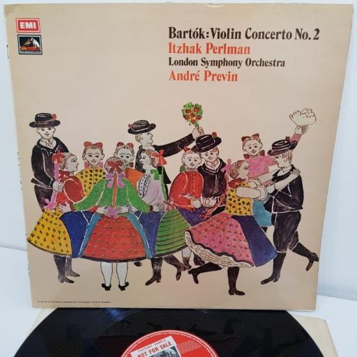 Itzhak Perlman, The London Symphony Orchestra, André Previn ‎– Bartok: Violin Concerto No. 2, ASD 3014, 12" LP, factory sample
