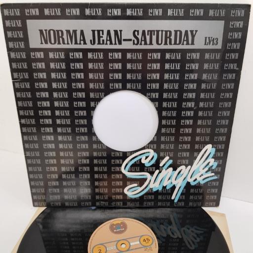 NORMA JEAN, saturday (remix), B side this is the love, LV 13, 12" single