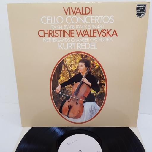 Vivaldi - Christine Walevska, Netherlands Chamber Orchestra, Kurt Redel ‎– Concertos For Cello, Strings And Continuo, 9500 144, 12" LP