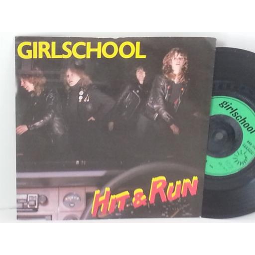 GIRLSCHOOL hit and run, 7 inch single, BRO 118