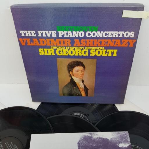 Beethoven, Vladimir Ashkenazy, Chicago Symphony Orchestra, Sir Georg Solti ‎– The Five Piano Concertos, SXLG 6594-7, 4x12" LP, box set