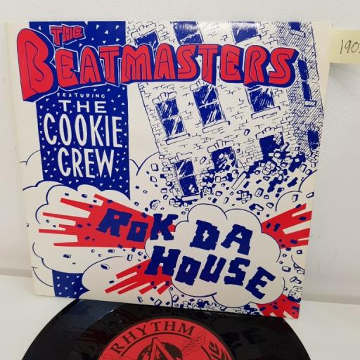 THE BEATMASTERS FEATURING THE COOKIE CREW, rock da house remix, B side rock da house, LEFT R11, 7" single