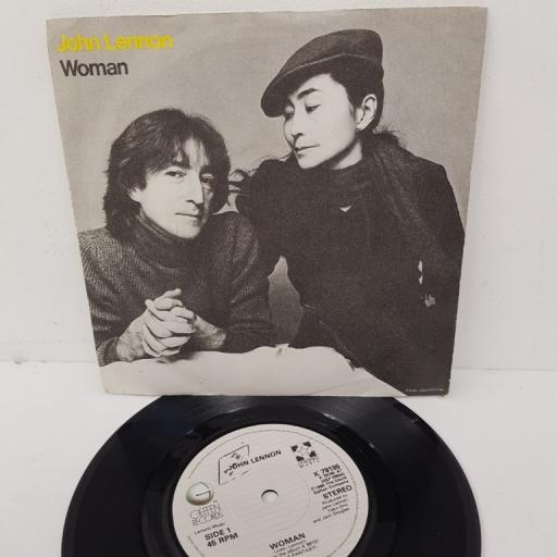 Cover and 45 Rpm of the Single WOMAN by John Lennon from 1981. he