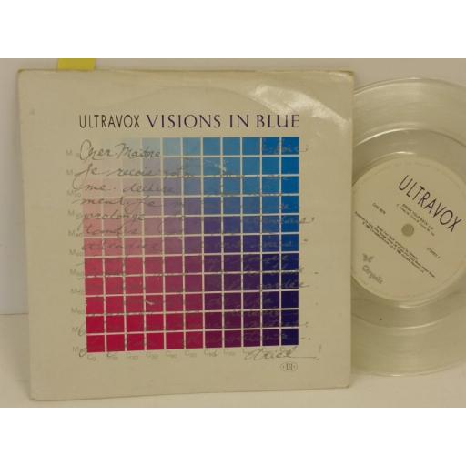 ULTRAVOX visions in blue, PICTURE SLEEVE, 7 inch single, clear vinyl, CHS 2676