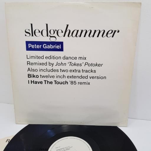 PETER GABRIEL, sledgehammer (dance mix) and don't break this rhythm, B side biko (12" extended version) and I have the touch ('85 remix), PGS 113, 12"