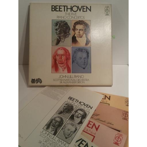 Beethoven The Five Piano Concertos performed by Lill, cond. Gibson, Scottish National Orchestra. Classics for Pleasure stereo 4 LP box set CFP 78253