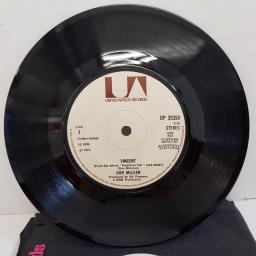 DON MCLEAN - Vincent, B side - Castles In The Air, 7"single, UP 35359, cream label