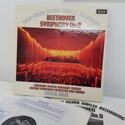 BEETHOVEN, GEORG SOLTI, CHICAGO SYMPHONY ORCHESTRA & CHORUS, LORENGAR, MINTON, BURROWS, TALVELA - Symphony No. 9 Op. 125, 2x12 inch LP, 6BB 122. Black labels with silver font