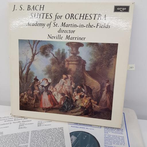 J.S.BACH, ACADEMY OF ST. MARTIN-IN-THE-FIELDS, NEVILLE MARRINER - Suites For Orchestra, 2x12 inch LP, ZRG 687/8, green label with silver font
