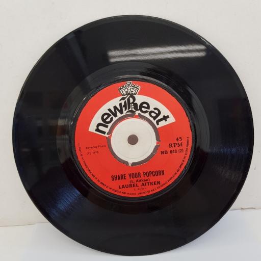 LAUREL AITKIN & HIS BAND - Mr. Popcorn, B side - Share Your Popcorn, 7"single, NB 048, red label with black font