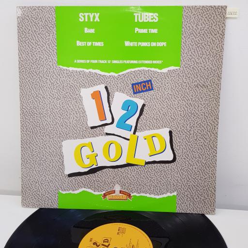 STYX/TUBES - Babe, Best Of Times, B side: Prime Time, White Punks On Dope, 12 inch maxi-single, OG 4013, yellow label
