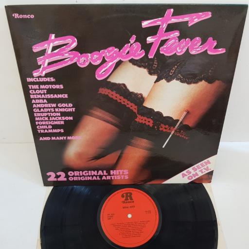 THE MOTORS, ABBA, MICK JACKSON, TRAMPS VARIOUS - Boogie Fever, RTL 2034, red centre label. 12"LP, COMP.