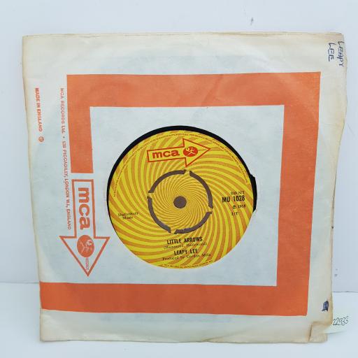 LEAPY LEE - Little Arrows, B side - Time Will Tell, MU 1028, 7 inch single. Yellow/orange label