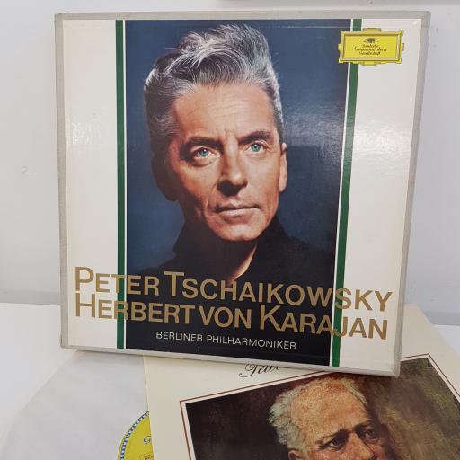 PETER TSCHAIKOWSKY, HERBERT VON KARAJAN, BERLINER PHILHARMONIKER - Tschaikowsky, Karajan, 7x12 inch LP, COMP. 104922-104928. Yellow label with blue font