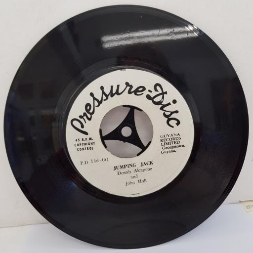DENNIS ALCAPONE AND JOHN HOLT/ALCAPONE GROUP - Jumping Jack, 7"single, P.D-116, white label with black font