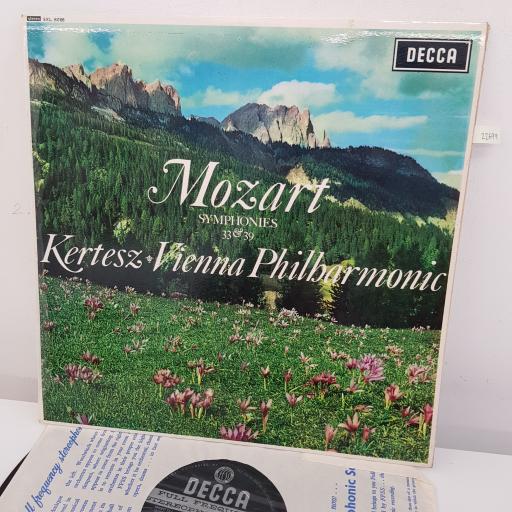 MOZART, KERTESZ, VIENNA PHILHARMONIC - Symphonies 33 & 39, 12 inch LP, SXL 6056, black/silver wideband labels with deep groove