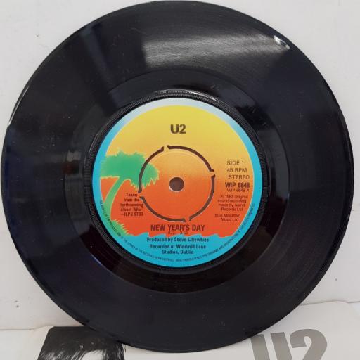 U2 - New Year's Day, B side - Treasure (Whatever Happened To Pete The Chop), WIP 6848, 7"single, Island Records printed label