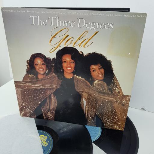 THE THREE DEGREES - Gold, 2x12 inch LP, COMP., EPC 22110, blue label with yellow 'Epic' print