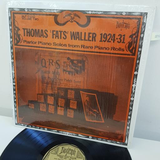 THOMAS 'FATS' WALLER - 1924-1931 Parlor Piano Solos from Rare Piano Rolls Vol. 2, 12 inch LP, COMP. BLP-1005Q, black/gold label