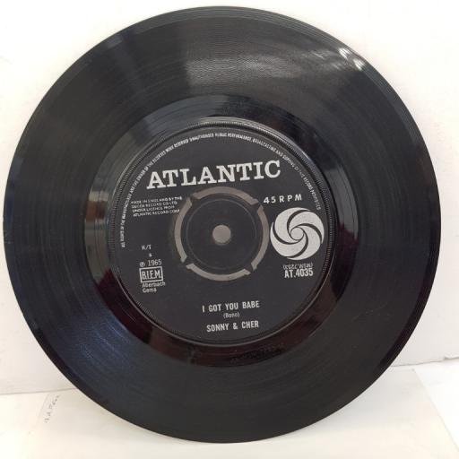 SONNY & CHER - I Got You Babe, B side - It's Gonna Rain, 7"single, AT.4035, black label with silver font