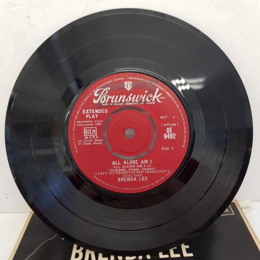 BRENDA LEE - All Alone Am I, 7"EP, red label with silver font, OE 9492